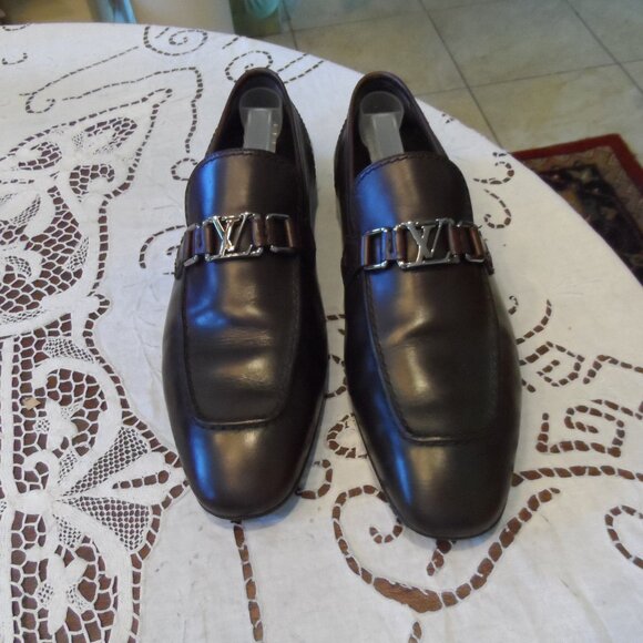 Louis Vuitton Chocolate Brown Leather Men Loafers Size 7.5 M main image 16